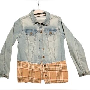 DG2 by Diane Gilman Denim and Plaid Jean Jacket